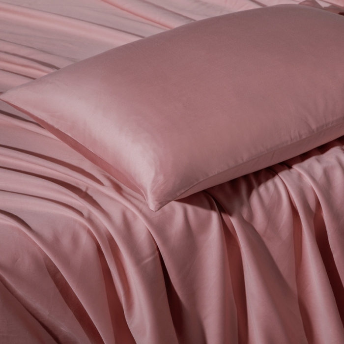 91家纺网 家纺一手货源 找家纺 绵庭家纺 2020新款素色长绒棉四件套 紫豆沙