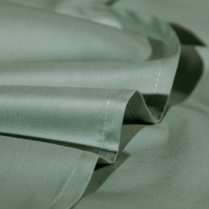 91家纺网 家纺一手货源 找家纺 绵庭家纺 2020新款素色长绒棉四件套 灰绿