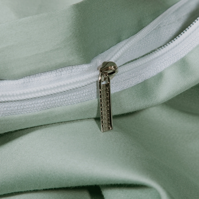 91家纺网 家纺一手货源 找家纺 绵庭家纺 2020新款素色长绒棉四件套 灰绿