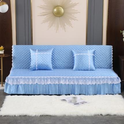 丽朝国际 2020新款芙蓉缎沙发垫沙发床罩沙发套四季款 天蓝
