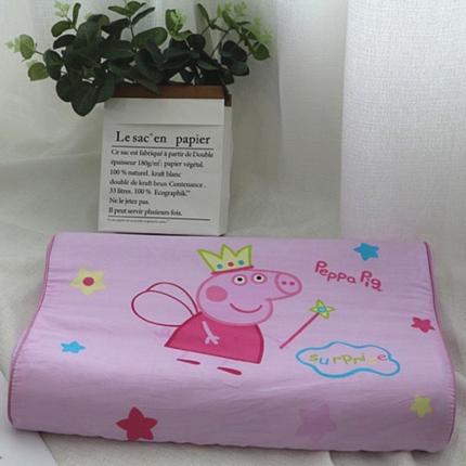 91家纺网 家纺一手货源 找家纺 佳梦达 2020新款儿童全棉定位仿乳胶枕27*44cm 佩奇粉