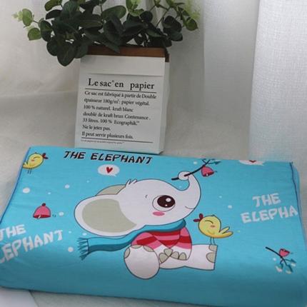 91家纺网 家纺一手货源 找家纺 佳梦达2020新款儿童全棉定位仿乳胶枕27*44cm小飞象-蓝