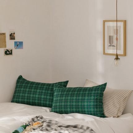 91家纺网 家纺一手货源 找家纺 艾沁 2020新款13372全棉枕套48*74cm 祖母绿