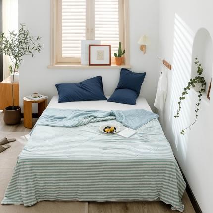 91家纺网 家纺一手货源 找家纺 华超针织 2021新款凉感夏被 蓝色2