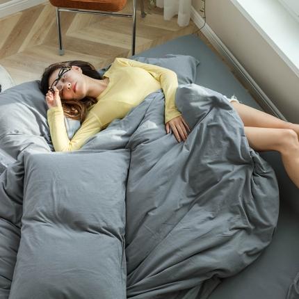 91家纺网 家纺一手货源 找家纺 （总）华超针织 2021新款针织纯色四件套（纯色1）