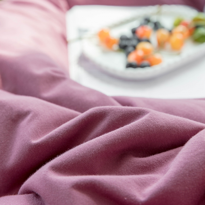 91家纺网 家纺一手货源 找家纺 华超针织 2021新款针织纯色四件套（纯色1）豆沙