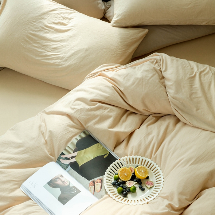 91家纺网 家纺一手货源 找家纺 华超针织 2021新款针织纯色四件套（纯色1） 奶茶