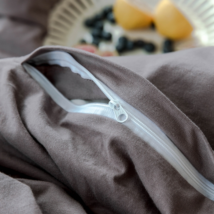 91家纺网 家纺一手货源 找家纺 华超针织 2021新款针织纯色四件套（纯色1）藕色