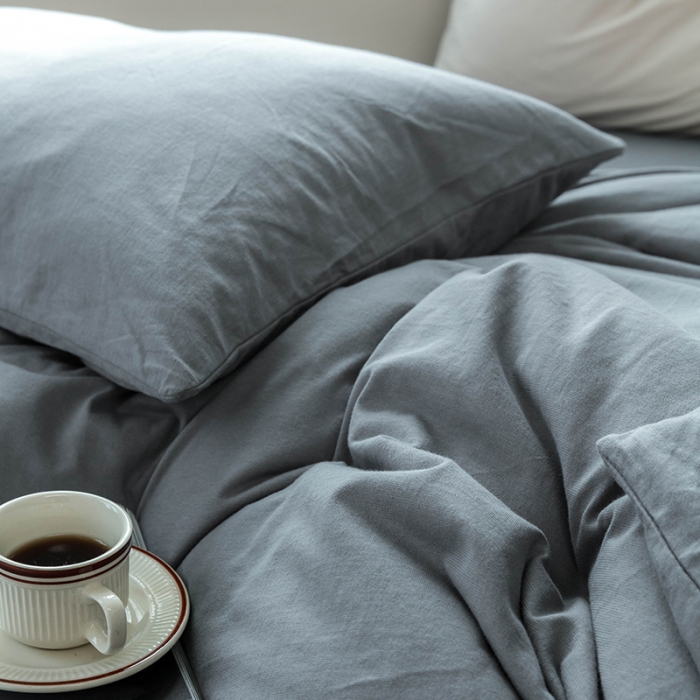 91家纺网 家纺一手货源 找家纺 华超针织 2021新款针织纯色四件套（纯色1）深灰