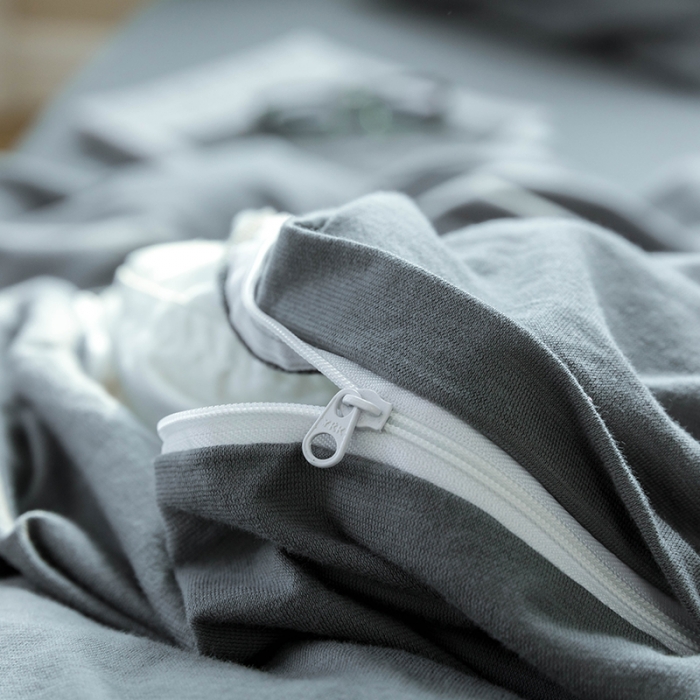 91家纺网 家纺一手货源 找家纺 华超针织 2021新款针织纯色四件套（纯色1）深灰