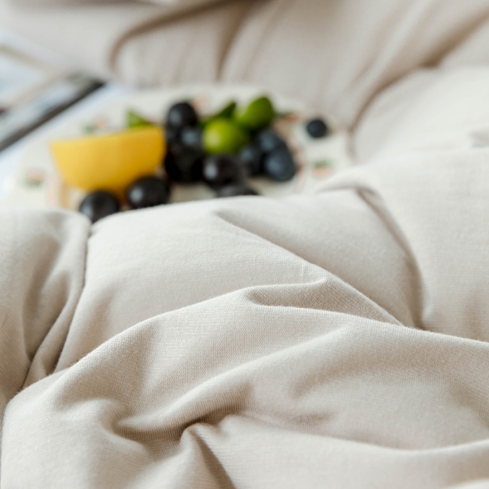 91家纺网 家纺一手货源 找家纺 华超针织 2021新款针织纯色四件套（纯色1）杏色