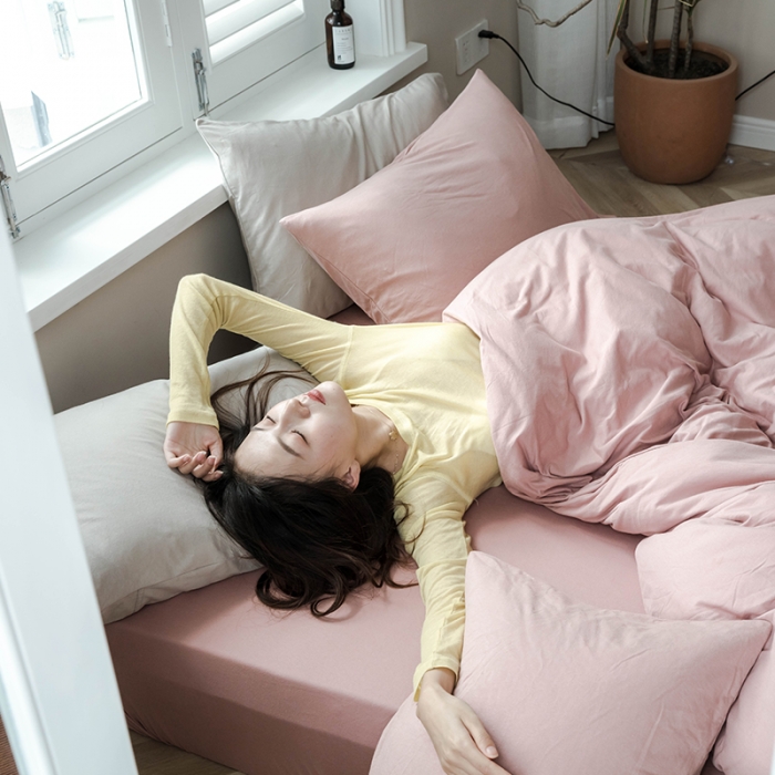 91家纺网 家纺一手货源 找家纺 华超针织 2021新款针织纯色四件套（纯色1）紫粉