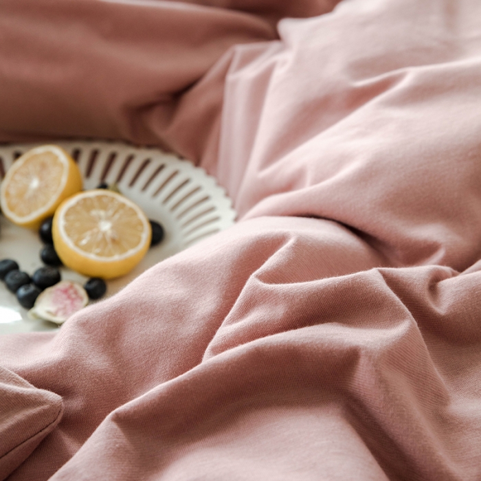 91家纺网 家纺一手货源 找家纺 华超针织 2021新款针织纯色四件套（纯色1）紫粉