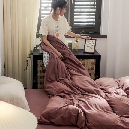 91家纺网 家纺一手货源 找家纺 （总）华超针织 2021新款针织纯色四件套（纯色2）