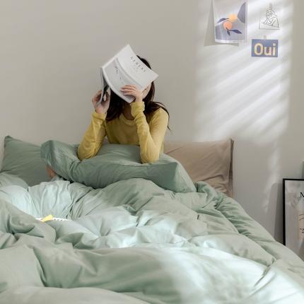 华超针织 2021新款针织纯色四件套（纯色2） 豆绿