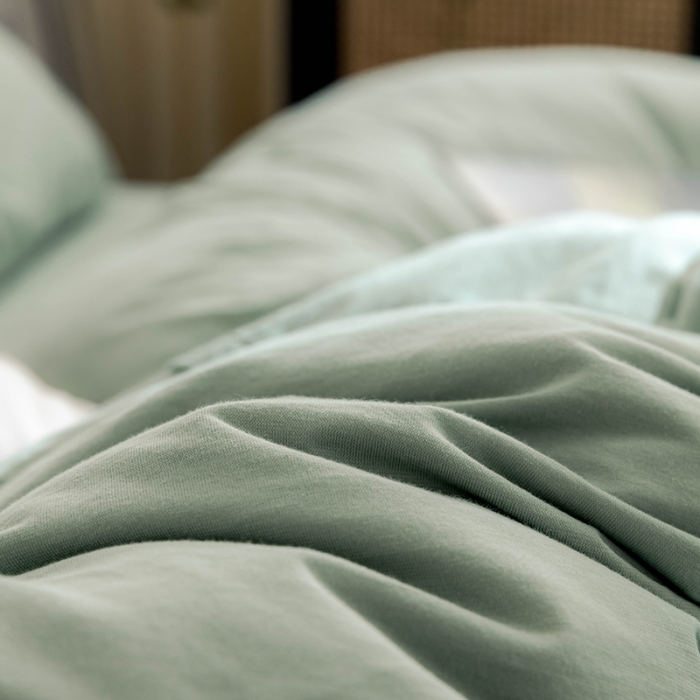 91家纺网 家纺一手货源 找家纺 华超针织 2021新款针织纯色四件套（纯色2） 豆绿