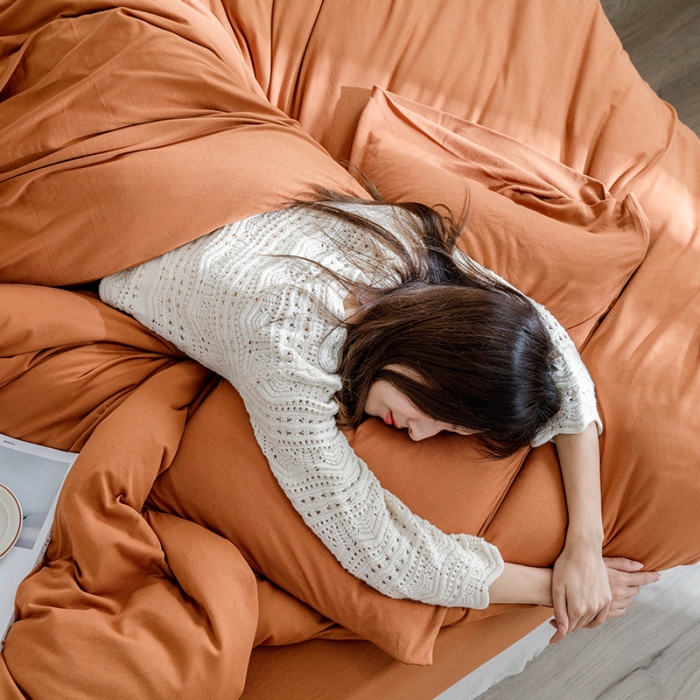 91家纺网 家纺一手货源 找家纺 华超针织 2021新款针织纯色四件套（纯色2） 南瓜