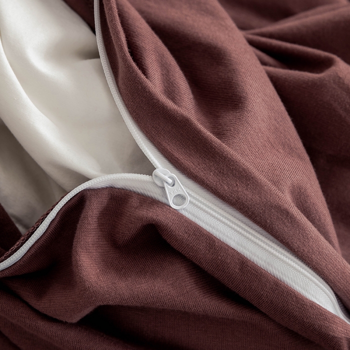 91家纺网 家纺一手货源 找家纺 华超针织 2021新款针织纯色四件套（纯色2） 砖红