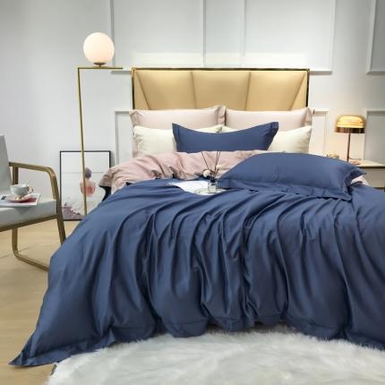 91家纺网 家纺一手货源 找家纺 （总）十九色家纺 新款50*50撞色长绒棉高端埋线款全棉四件套