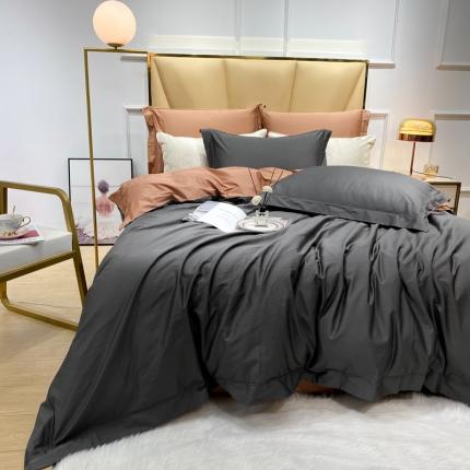 91家纺网 家纺一手货源 找家纺 （总）十九色家纺 新款50*50撞色长绒棉高端埋线款全棉四件套