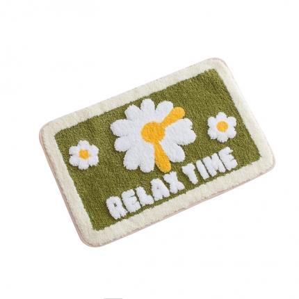 91家纺网 家纺一手货源 找家纺 仟亿莱家纺 2020新款小雏菊地垫 绿色小雏菊