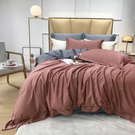 91家纺网 家纺一手货源 找家纺 十九色家纺 新款50*50撞色长绒棉高端埋线款全棉四件套 诗瑶