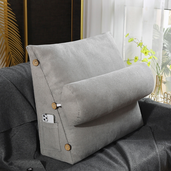 91家纺网 家纺一手货源 找家纺 永光家居 韩国绒三角靠垫 学生床头靠垫 沙发抱枕靠枕 银石灰