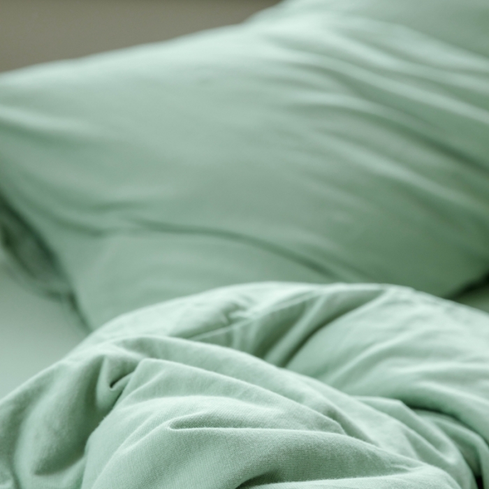 91家纺网 家纺一手货源 找家纺 华超针织 2021新款针织纯色四件套1 豆绿