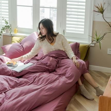 华超针织 2021新款针织纯色四件套1 豆沙