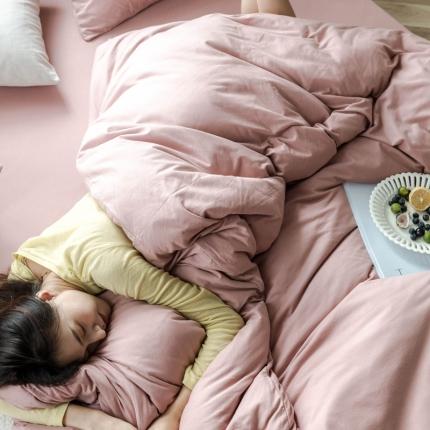 华超针织 2021新款针织纯色四件套1 紫粉