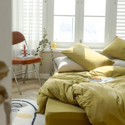 91家纺网 家纺一手货源 找家纺 华超针织 2021新款针织纯色单床笠1 苔藓绿