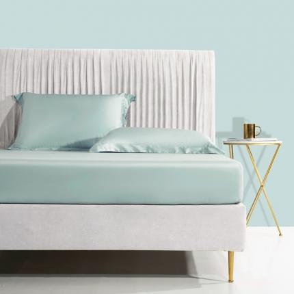 小米笠 2021新款60支长绒棉纯色床笠三件套床盖床单可定制四季款 薄荷绿