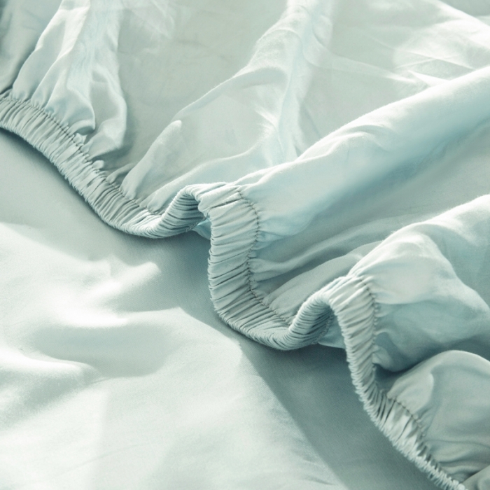 91家纺网 家纺一手货源 找家纺 小米笠 2021新款60支长绒棉纯色床笠三件套床盖床单可定制四季款 薄荷绿