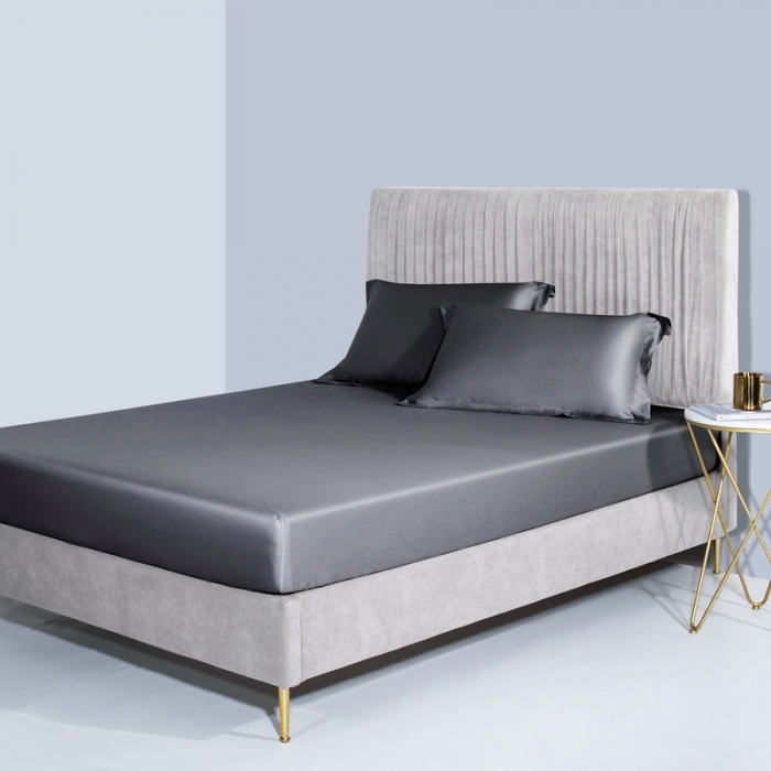 91家纺网 家纺一手货源 找家纺 小米笠 2021新款60支长绒棉纯色床笠三件套床盖床单可定制四季款 深空灰