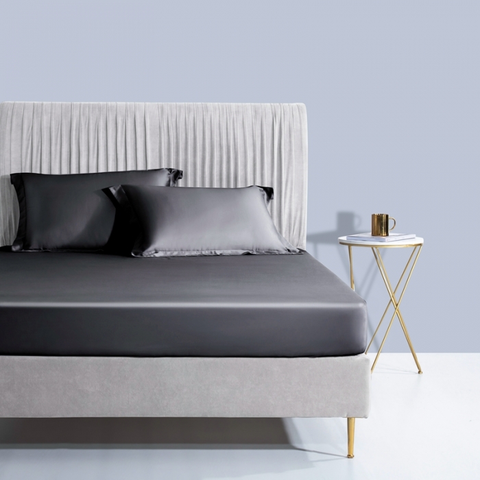 91家纺网 家纺一手货源 找家纺 小米笠 2021新款60支长绒棉纯色床笠三件套床盖床单可定制四季款 深空灰