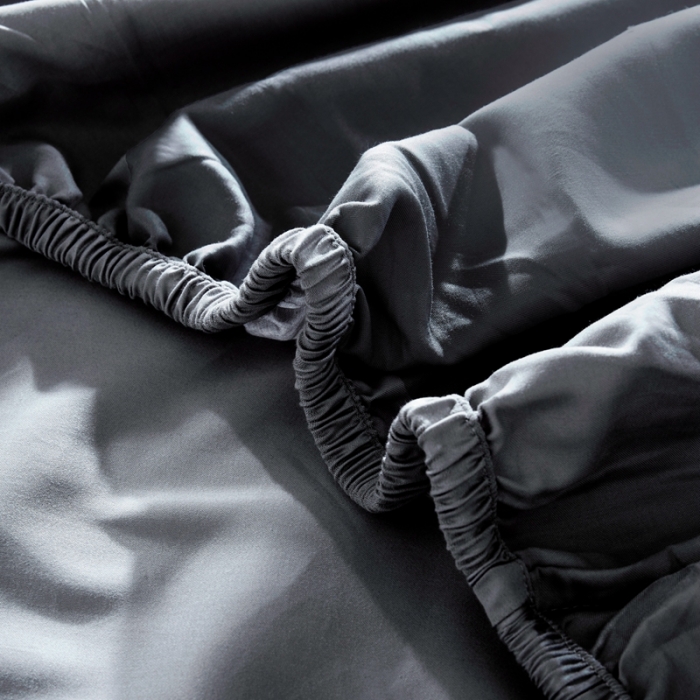 91家纺网 家纺一手货源 找家纺 小米笠 2021新款60支长绒棉纯色床笠三件套床盖床单可定制四季款 深空灰