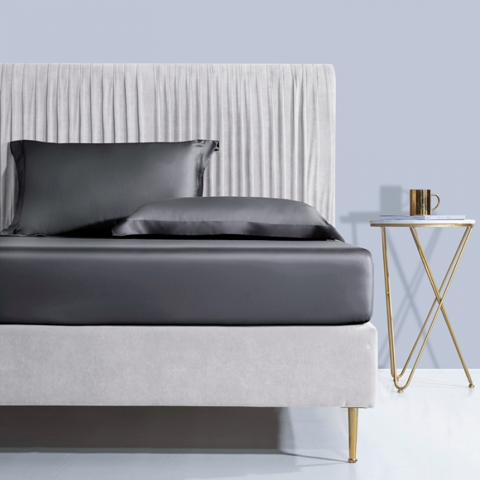 91家纺网 家纺一手货源 找家纺 小米笠 2021新款60支长绒棉纯色床笠三件套床盖床单可定制四季款 深空灰