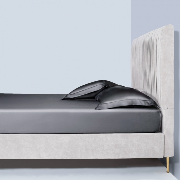 91家纺网 家纺一手货源 找家纺 小米笠 2021新款60支长绒棉纯色床笠三件套床盖床单可定制四季款 深空灰