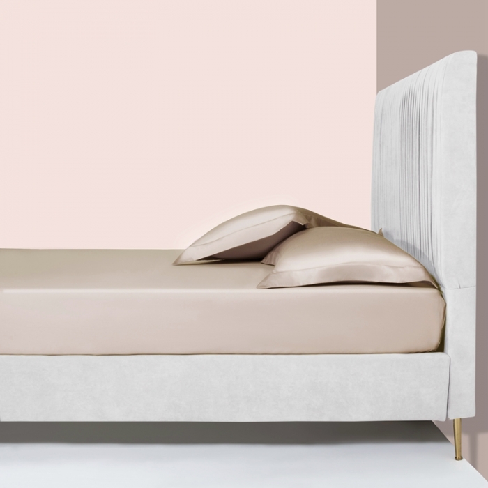 91家纺网 家纺一手货源 找家纺 小米笠 2021新款60支长绒棉纯色床笠三件套床盖床单可定制四季款 香槟金