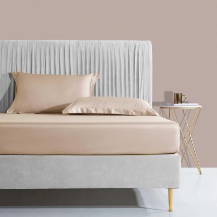 小米笠 2021新款60支长绒棉纯色床笠三件套床盖床单可定制四季款 香槟金