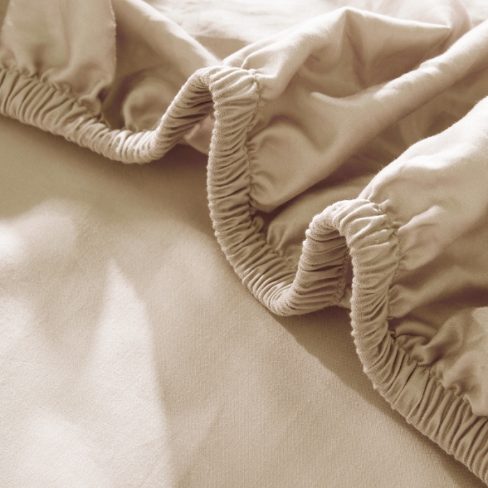 91家纺网 家纺一手货源 找家纺 小米笠 2021新款60支长绒棉纯色床笠三件套床盖床单可定制四季款 香槟金