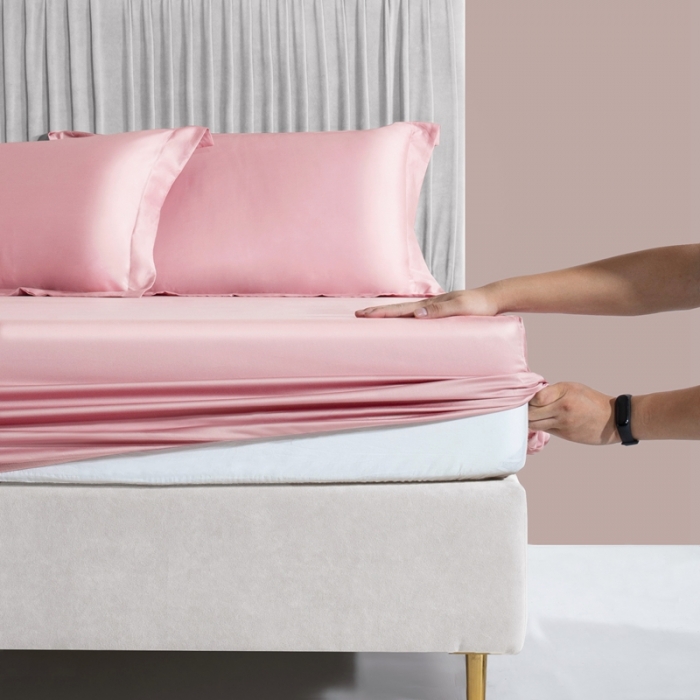 91家纺网 家纺一手货源 找家纺 小米笠 2021新款60支长绒棉纯色床笠三件套床盖床单可定制四季款 香妃玉