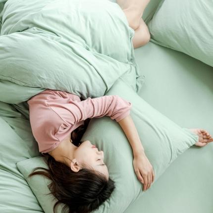 华超针织 2021新款针织纯色单床单1 豆绿