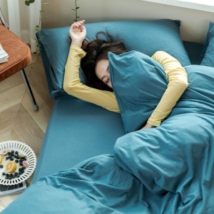 华超针织 2021新款针织纯色单床单1 海蓝