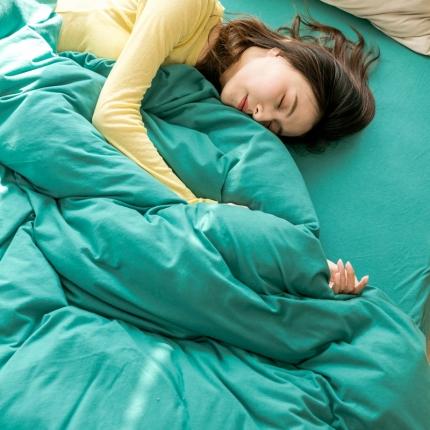 华超针织 2021新款针织纯色单床单1 湖绿