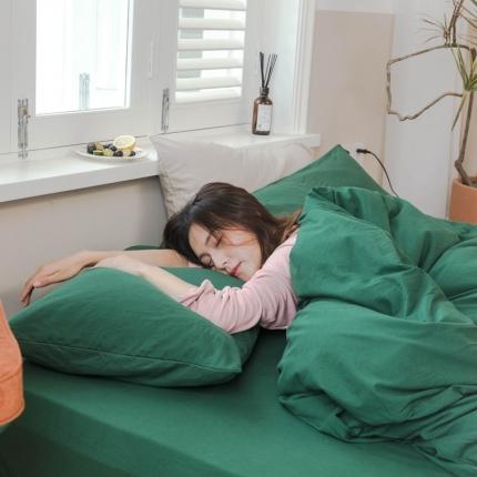 华超针织 2021新款针织纯色单床单1 墨绿