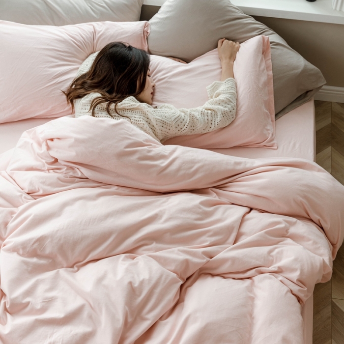 91家纺网 家纺一手货源 找家纺 华超针织 2021新款针织纯色单床单1 嫩粉