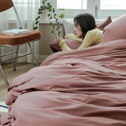 华超针织 2021新款针织纯色单床单1 砖红