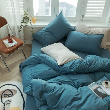 91家纺网 家纺一手货源 找家纺 华超针织 2021新款针织纯色单枕套单只1 海蓝