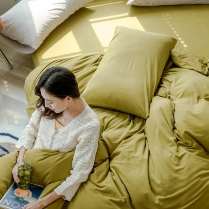 91家纺网 家纺一手货源 找家纺 华超针织 2021新款针织纯色单枕套单只1 苔藓绿